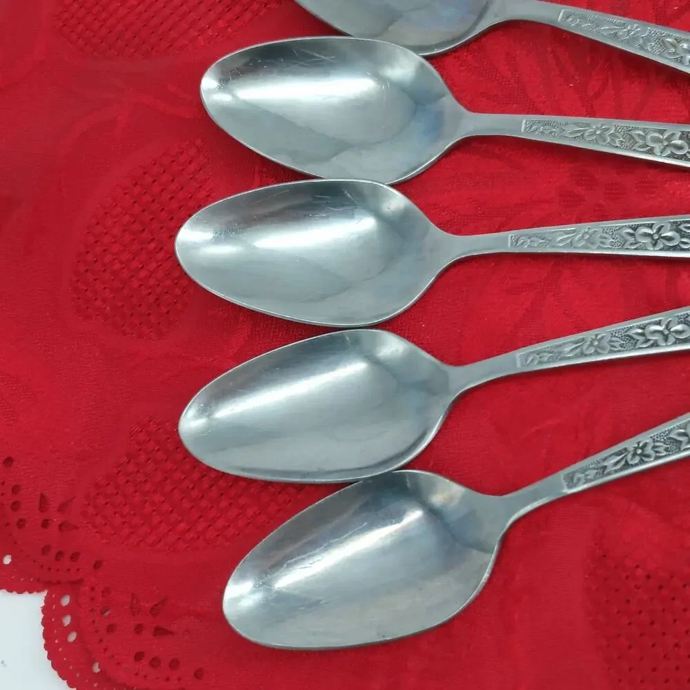 8X Tbsp La Spana Stanley Roberts Stainless MCM Table Spoons Flatware